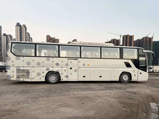 Biały duży używany autobus pasażerski 47 miejsc Autobus z ręczną skrzynią biegów